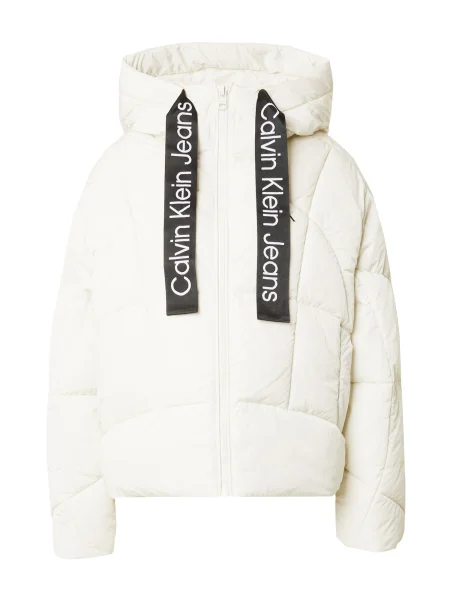 Calvin Klein Jeans Geacă de primăvară-toamnă negru / alb bej