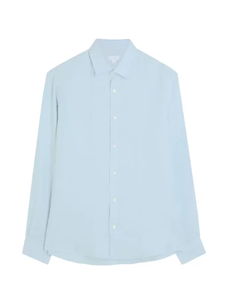 Lung cămașă Sunspel albastru
