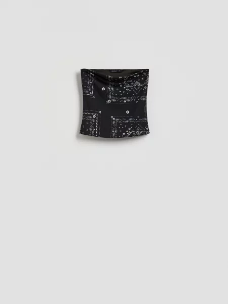 Топ Reserved с принтом черный