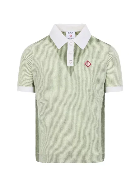 Поло тениска Casablanca на райета зелено