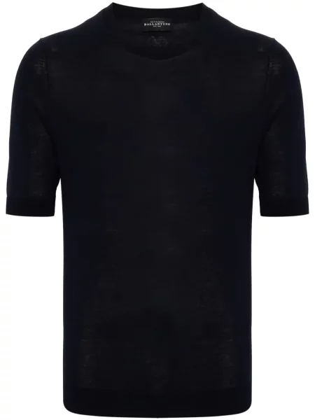 Tricou Ballantyne tricotate albastru