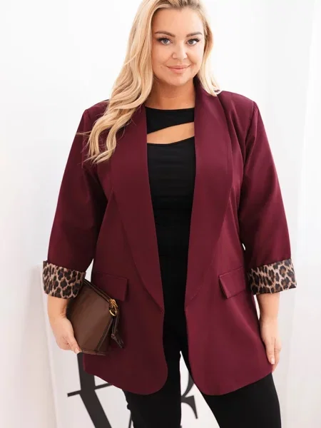 Jakna Kesi Włoski s printom s leopard uzorkom crna