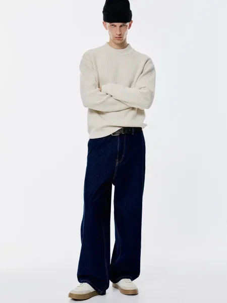 Pull&Bear Pulover murdar alb