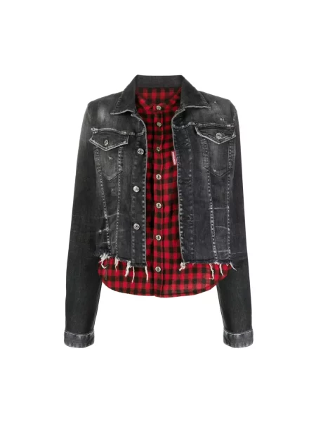 Kurtka jeansowa Dsquared2 czarna