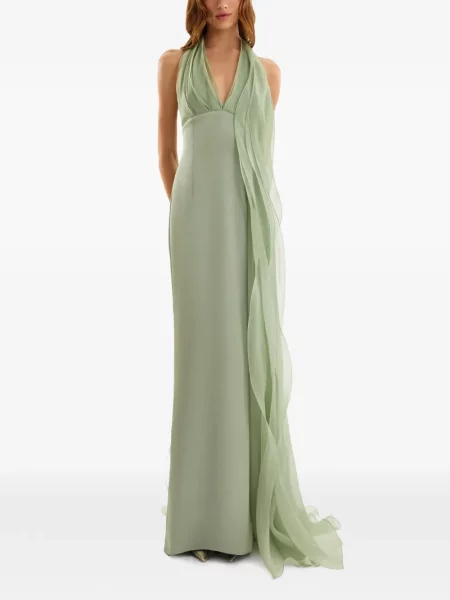 Rochie maxi Gemy Maalouf drapată verde