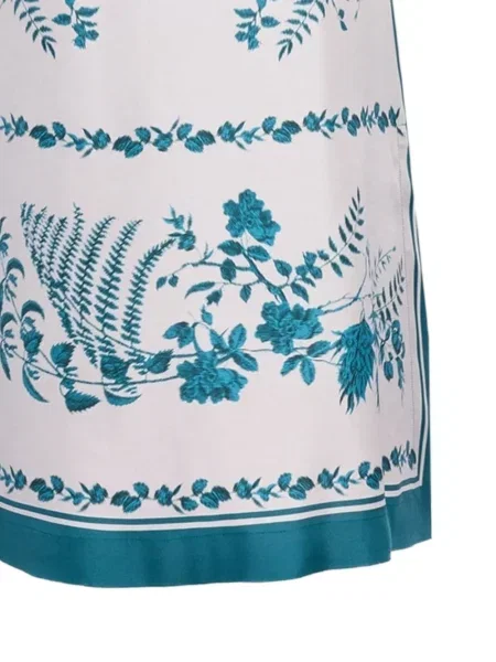 Rochie Erdem de mătase cu model floral cu imagine alb