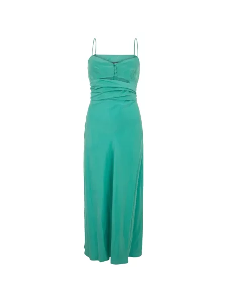 Rochie midi Alberta Ferretti de mătase verde