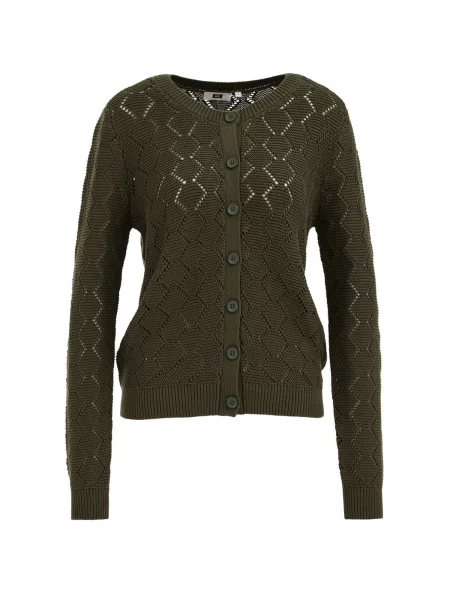WE Fashion Geacă tricotată închis verde