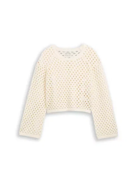 TOM TAILOR Pulover natural alb