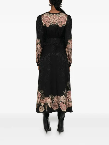 Rochie Twinset cu model floral cu imagine de costum negru