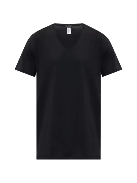 Tricou Hanro cu decolteu în V negru