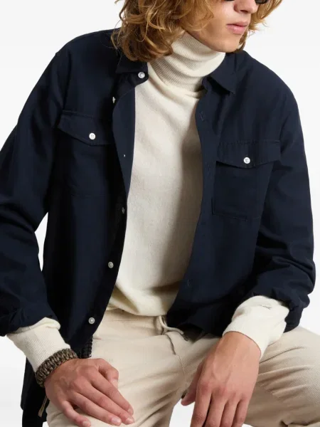Cămașă Woolrich de flanelă albastru