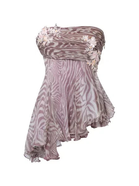 Top Stolen Stores cu model floral cu imagine maro