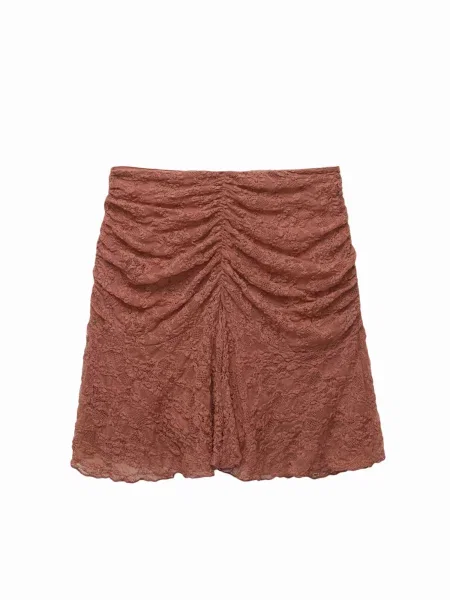 Pull&Bear Fustă ruginiu roșu