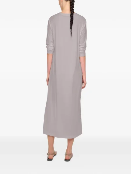 Rochie maxi Norma Kamali lungă de costum gri