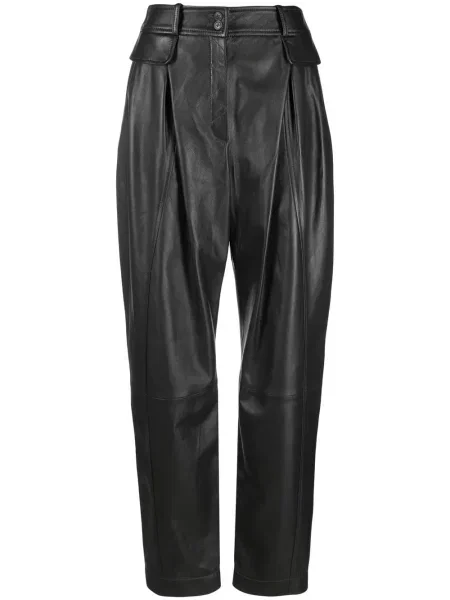 Pantaloni Alberta Ferretti din piele gri