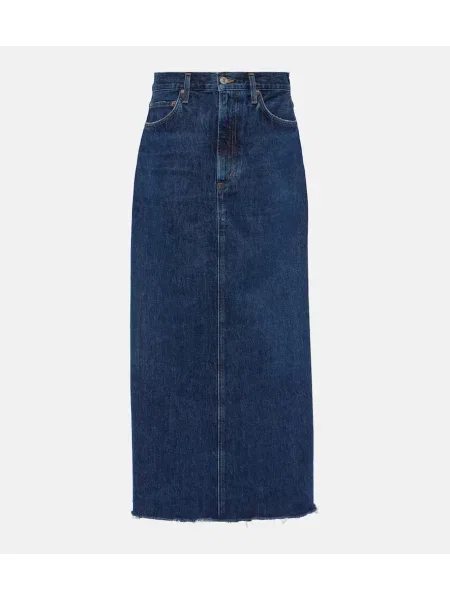 Fustă din denim Agolde albastru