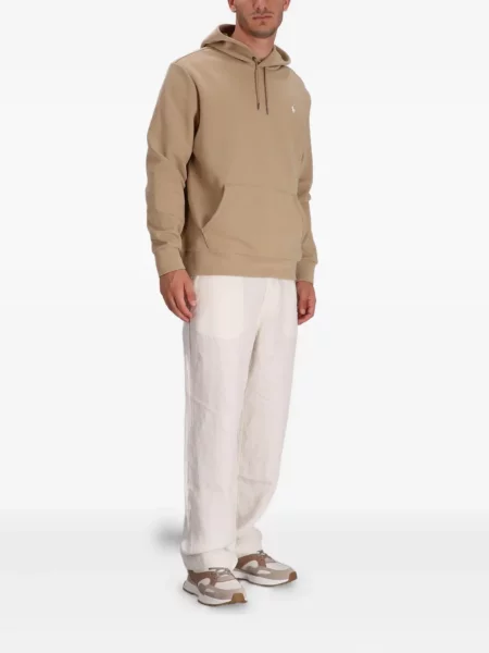 Ленена риза Polo Ralph Lauren бродирана на райета бяло