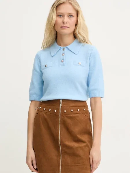 Morgan sweter z domieszką wełny niebieski