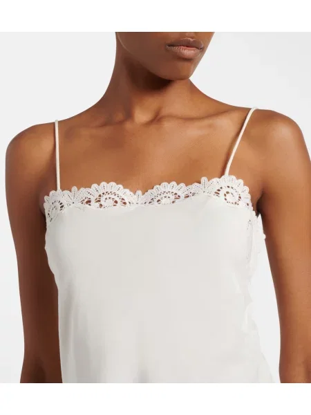 Rochie Posse cu broderie de mătase alb