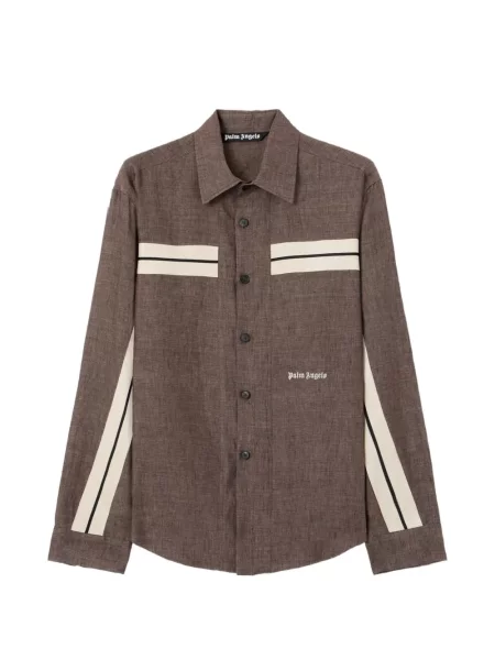 Běžecká košile Palm Angels s výšivkou hnědá