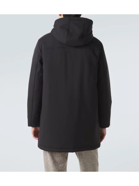 Geacă parka Agnona cu glugă negru