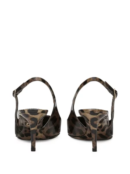 Leopardí lodičky Dolce & Gabbana s potiskem s otevřenou patou hnědé
