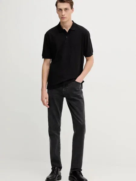 Однотонное поло Armani Exchange черное