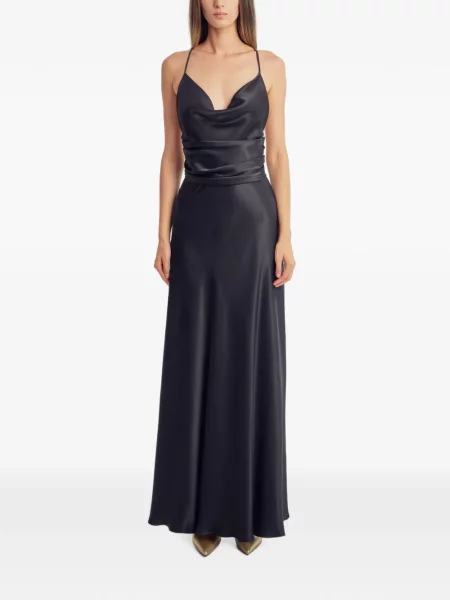Rochie maxi Irina Schrotter cu volane negru