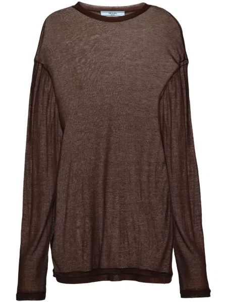 Tricou Prada transparente maro