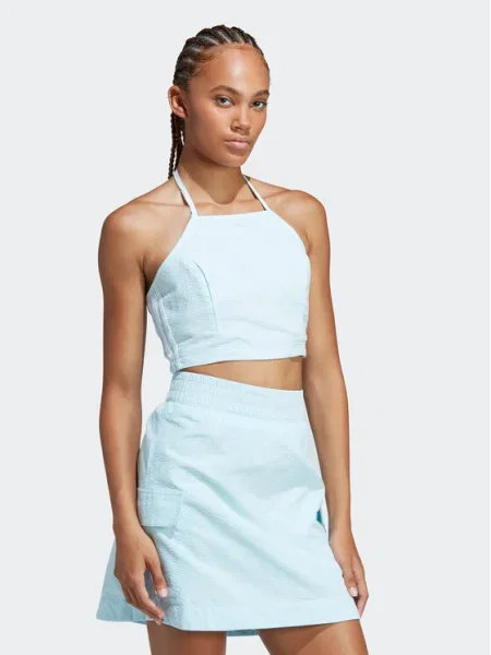 Топ Adidas поплин светлосиньо