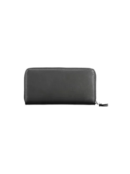 Lniany portfel Calvin Klein czarny