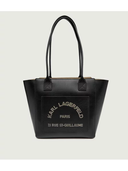Karl Lagerfeld Bőr shopper táska K/ Daily fekete