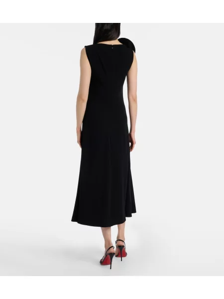 Kvetinové midi šaty Roland Mouret čierna