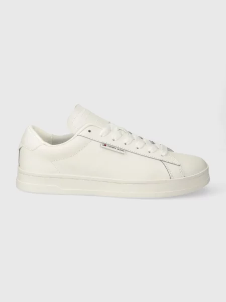 Teniși Tommy Jeans din piele alb