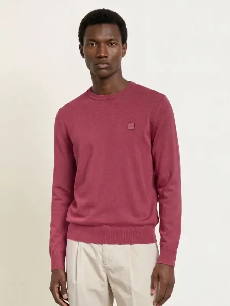 Dzianinowy sweter Boss czerwony