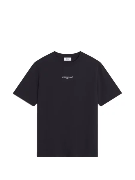 Tricou Maison Kitsune cu imagine negru