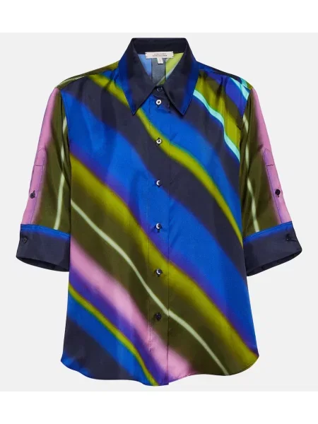 Bluză Dorothee Schumacher de mătase cu dungi