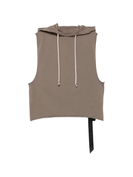 Hanorac cu glugă Rick Owens Drkshdw fără mâneci cu cordon maro