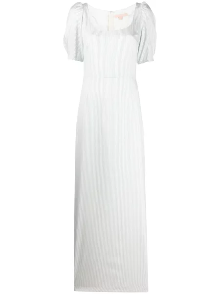 Rochie Brock Collection cu dungi de costum alb