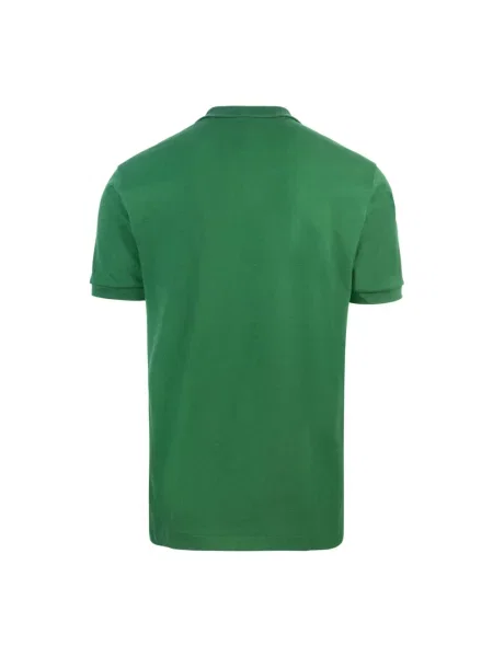 Lniana koszulka polo Lacoste z logo w miejskim stylu zielona