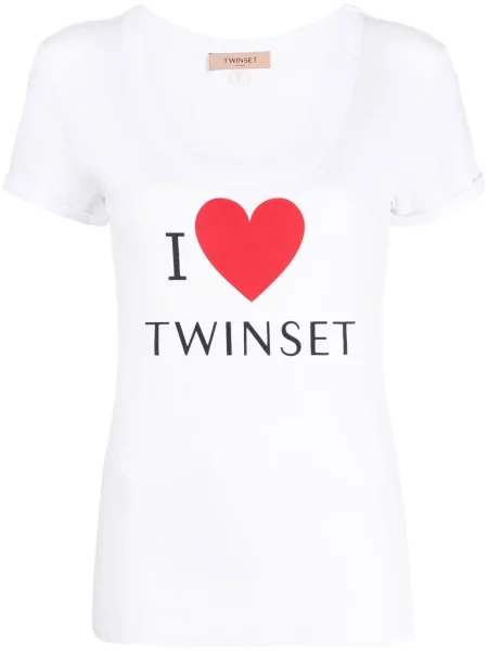 Tricou Twinset cu autograf alb