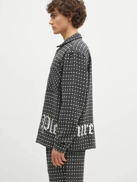Πουκάμισο από μείγμα μαλλιού PLEASURES Cross Work Shirt γκρι
