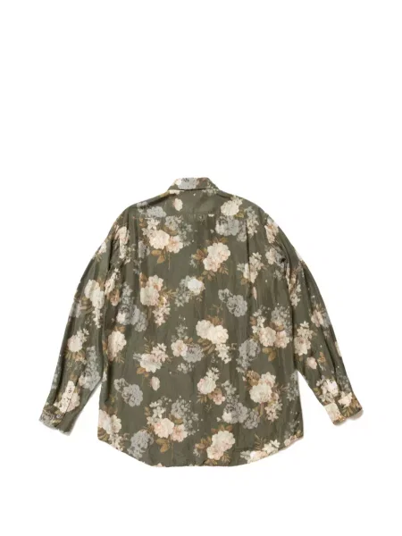 Lung cămașă Calmlence cu model floral cu imagine verde