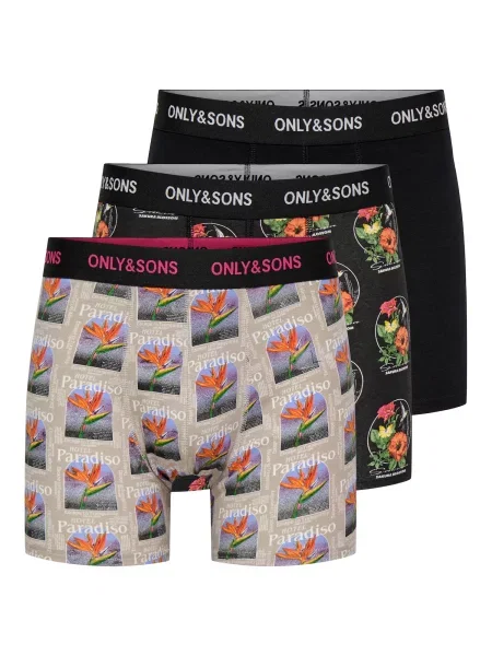 Only & Sons Boxeri ONSFitz grej / verde / portocaliu negru