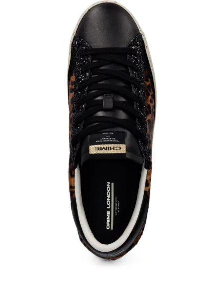 Sneakers Crime London με σχέδιο με λεοπαρ μοτιβο μαύρο
