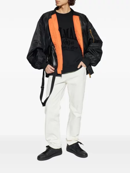 Hanorac Balmain cu imagine negru