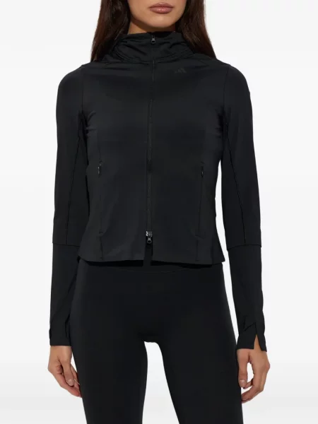 Sală de gimnastică lung sutien Adidas din piele negru