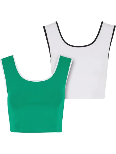 Urban Classics Top zelena / črna bela