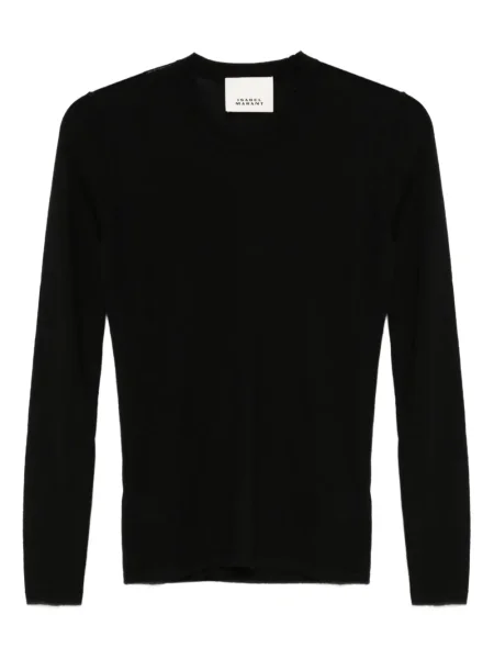 Pulover Isabel Marant cu decolteu rotund negru